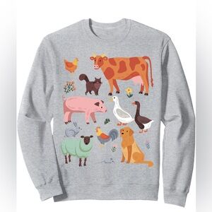 Farm Animal Sweatshirt- Heather Grey (2XL)